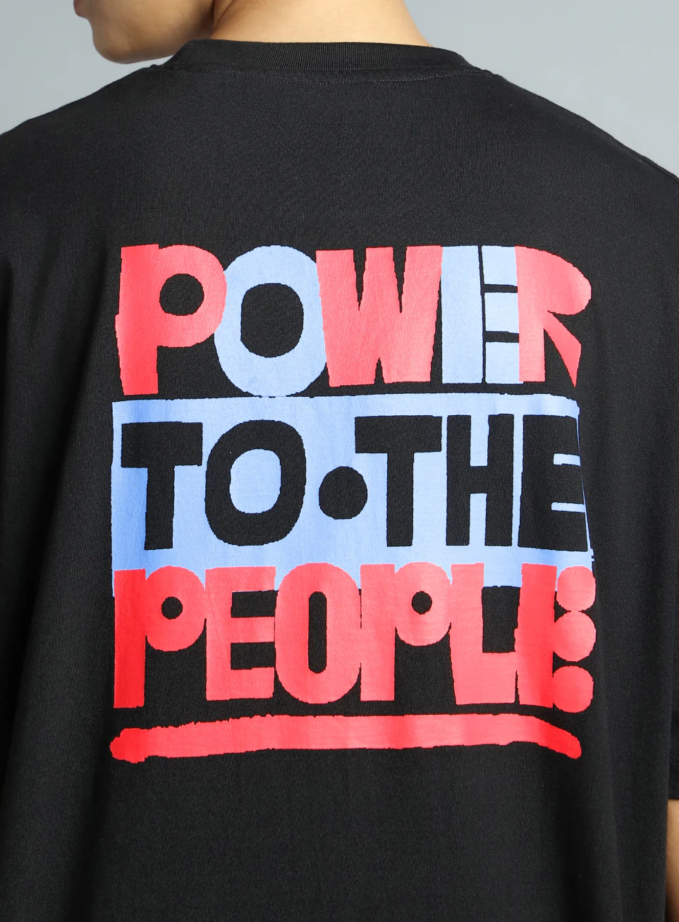 Women's Black Oversized Back Print Graphic T-shirt - Image 7