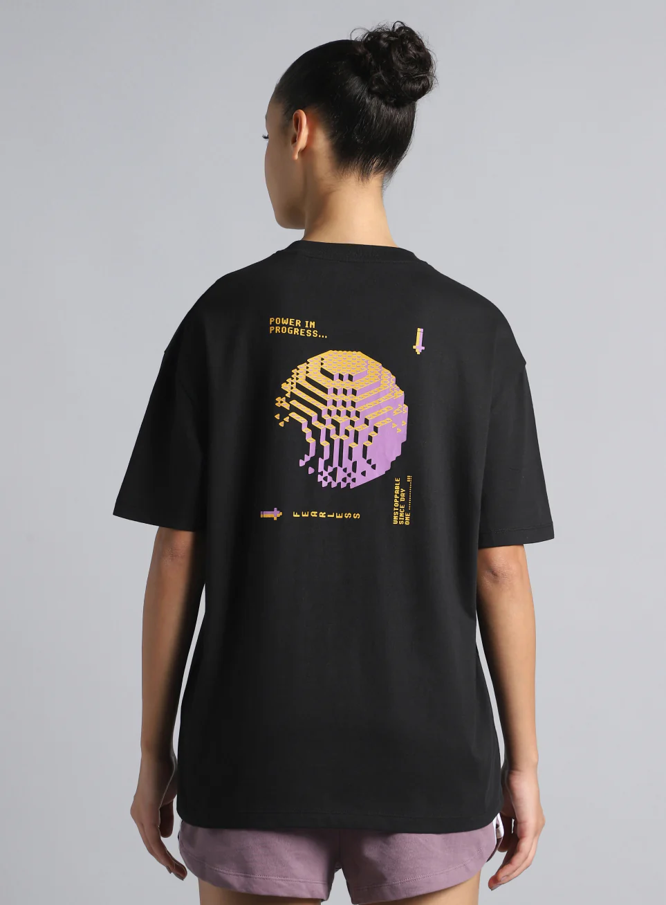 Women's Black Oversized Graphic T-shirt - Image 6