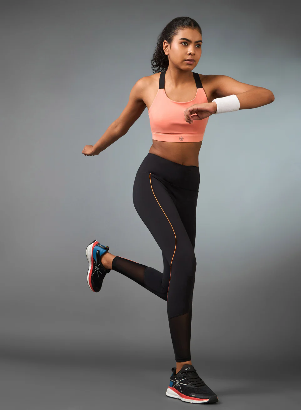 Women's Black Pace Up Running COMFlex Tights - Image 3