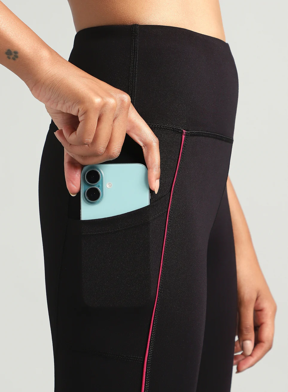 Women's Black Pace Up Running COMFlex Tights - Image 7