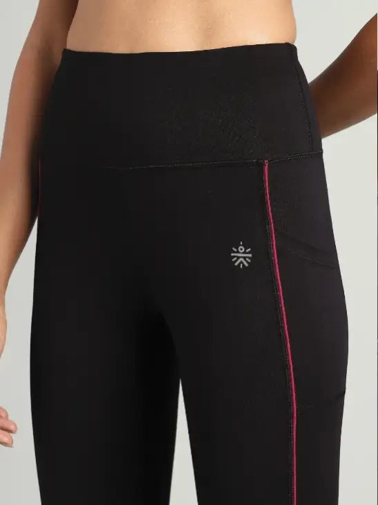 Women's Black Pace Up Running COMFlex Tights - Image 8