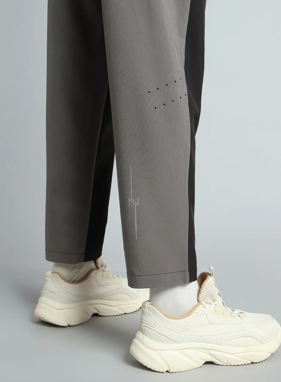 Women's Black Pace Up Running Dual Colour Trackpants - Image 9