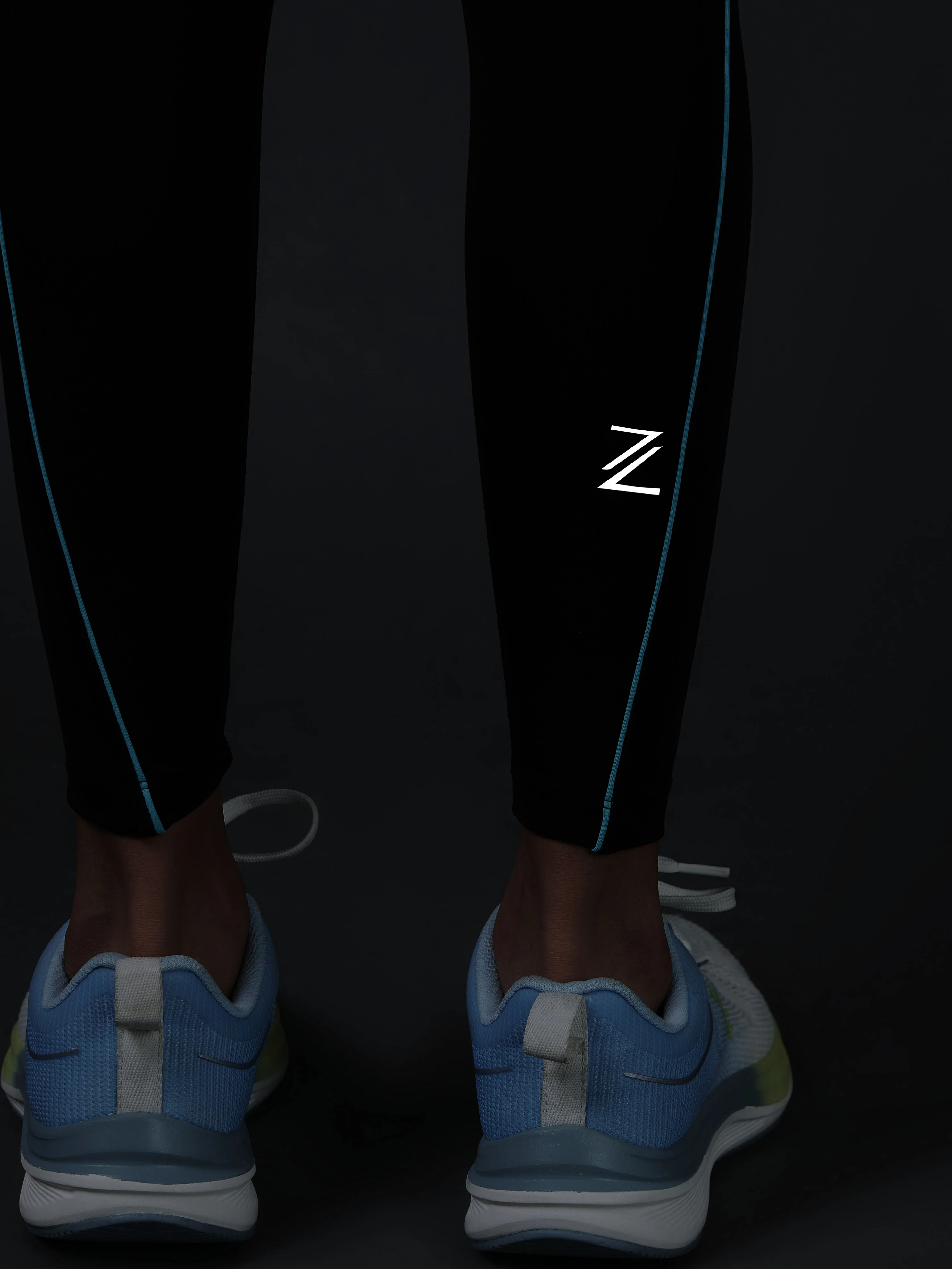 Women's Black Pace Up Running Tights - Image 9