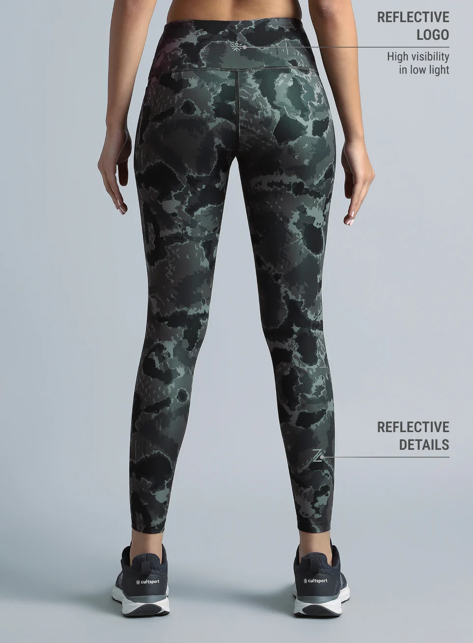 Women's Black Pacer AOP Comflex Tights - Image 6