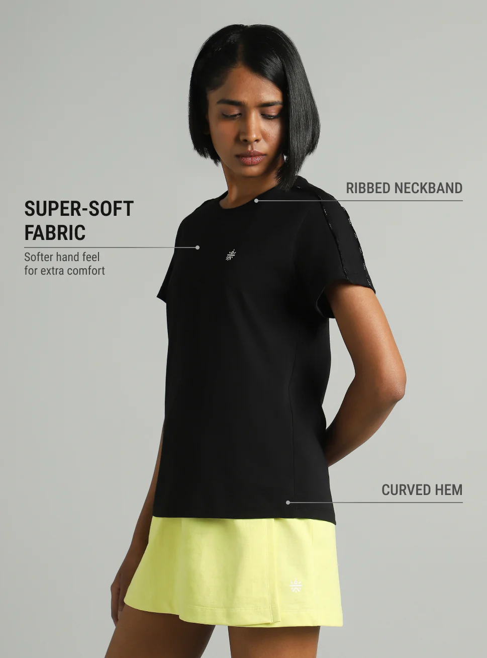 Women's Black Panel Play T-shirt - Image 5
