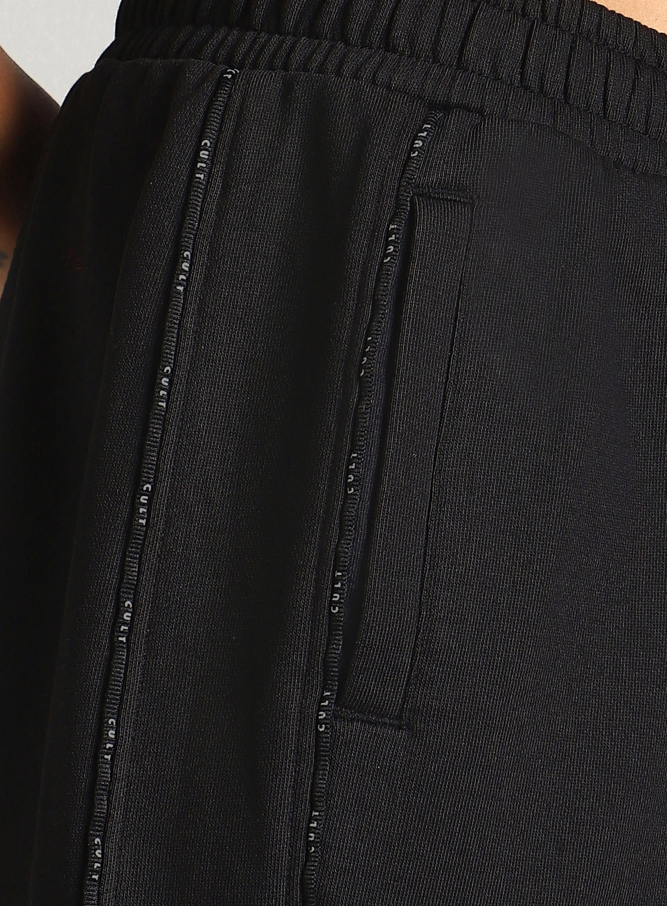 Women's Black Panelled Shorts - Image 8