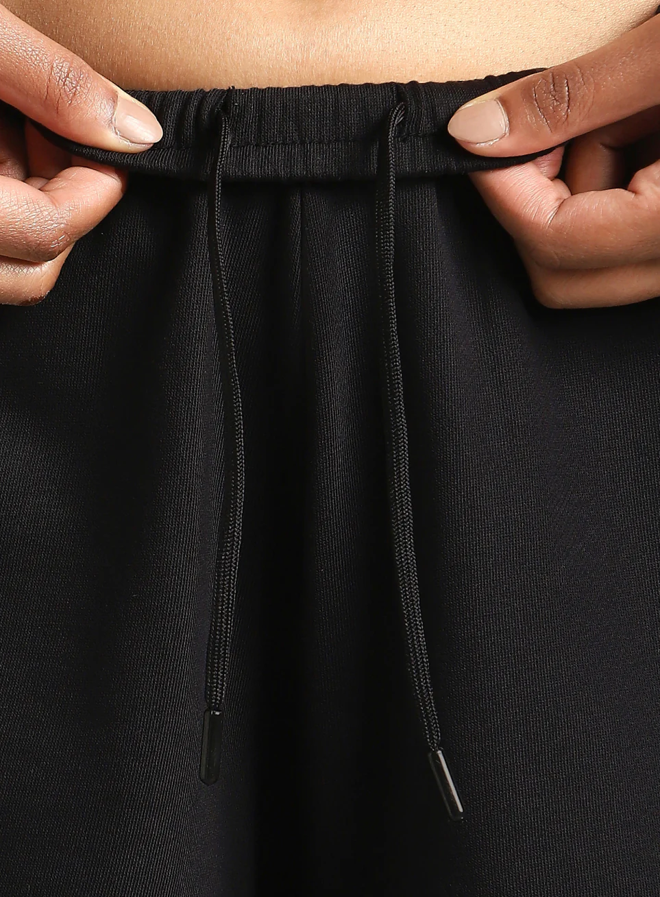 Women's Black Panelled Shorts - Image 9