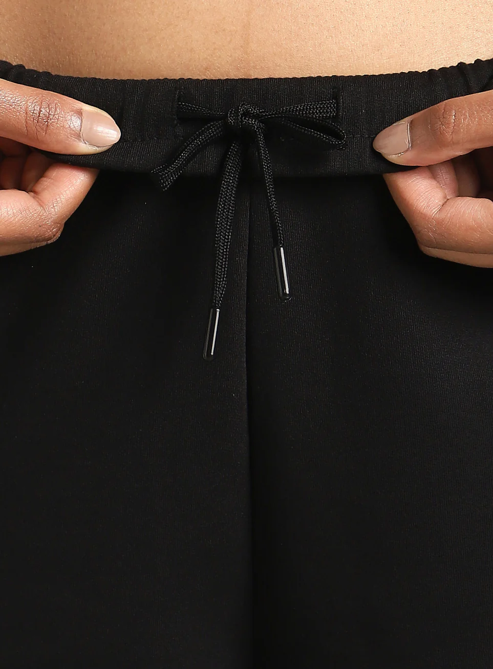 Women's Black Panelled Straight Fit Trackpants - Image 8