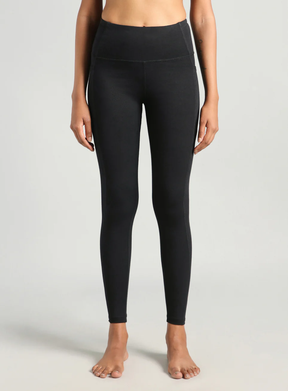 Women's Black Pause and Align Cotton Yoga Tights - Image 4