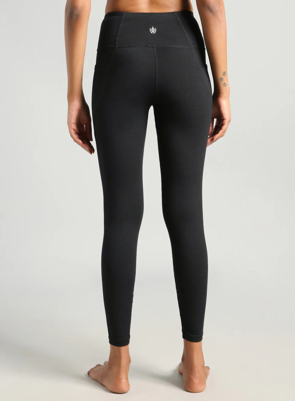 Women's Black Pause and Align Cotton Yoga Tights - Image 6