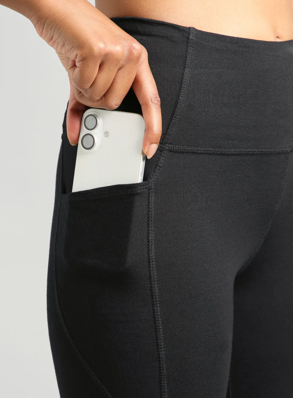 Women's Black Pause and Align Cotton Yoga Tights - Image 7