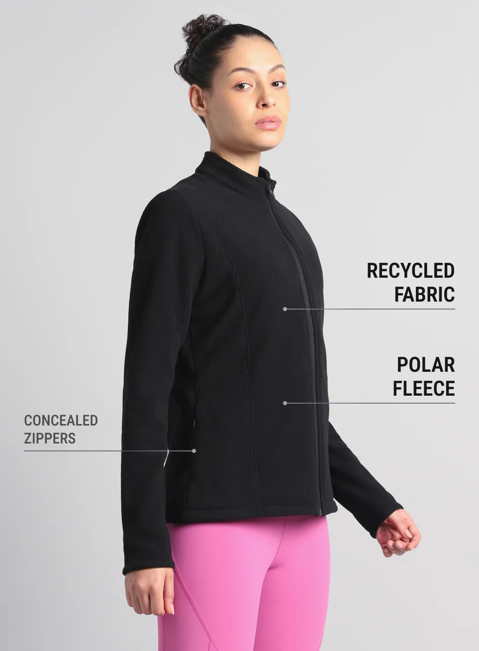 Women's Black Performance Pro Training Fleece Jacket - Image 5
