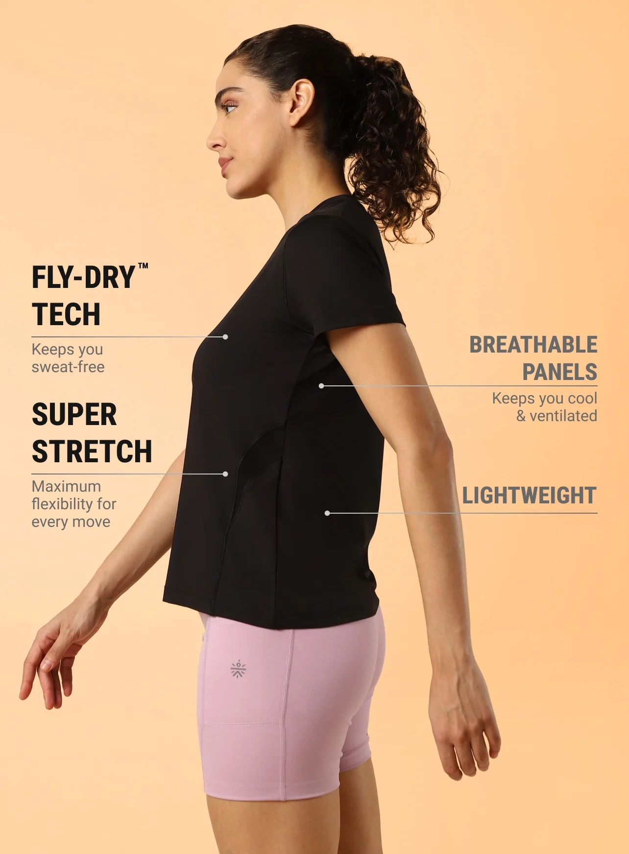 Women's Black Performance Pro Training T-shirt - Image 5
