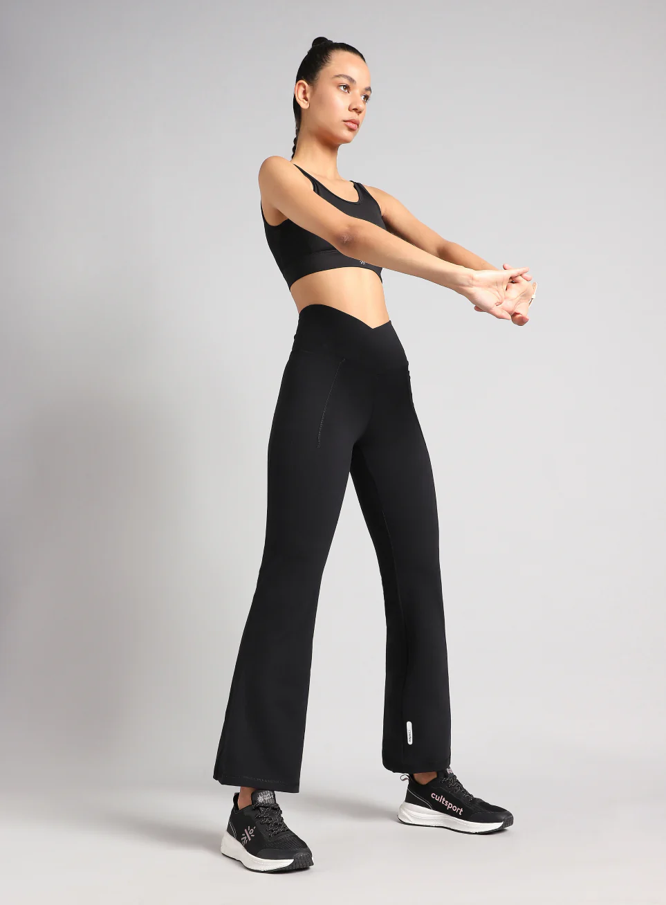 Women's Black Pilates COMFlex Flare Pants - Image 2
