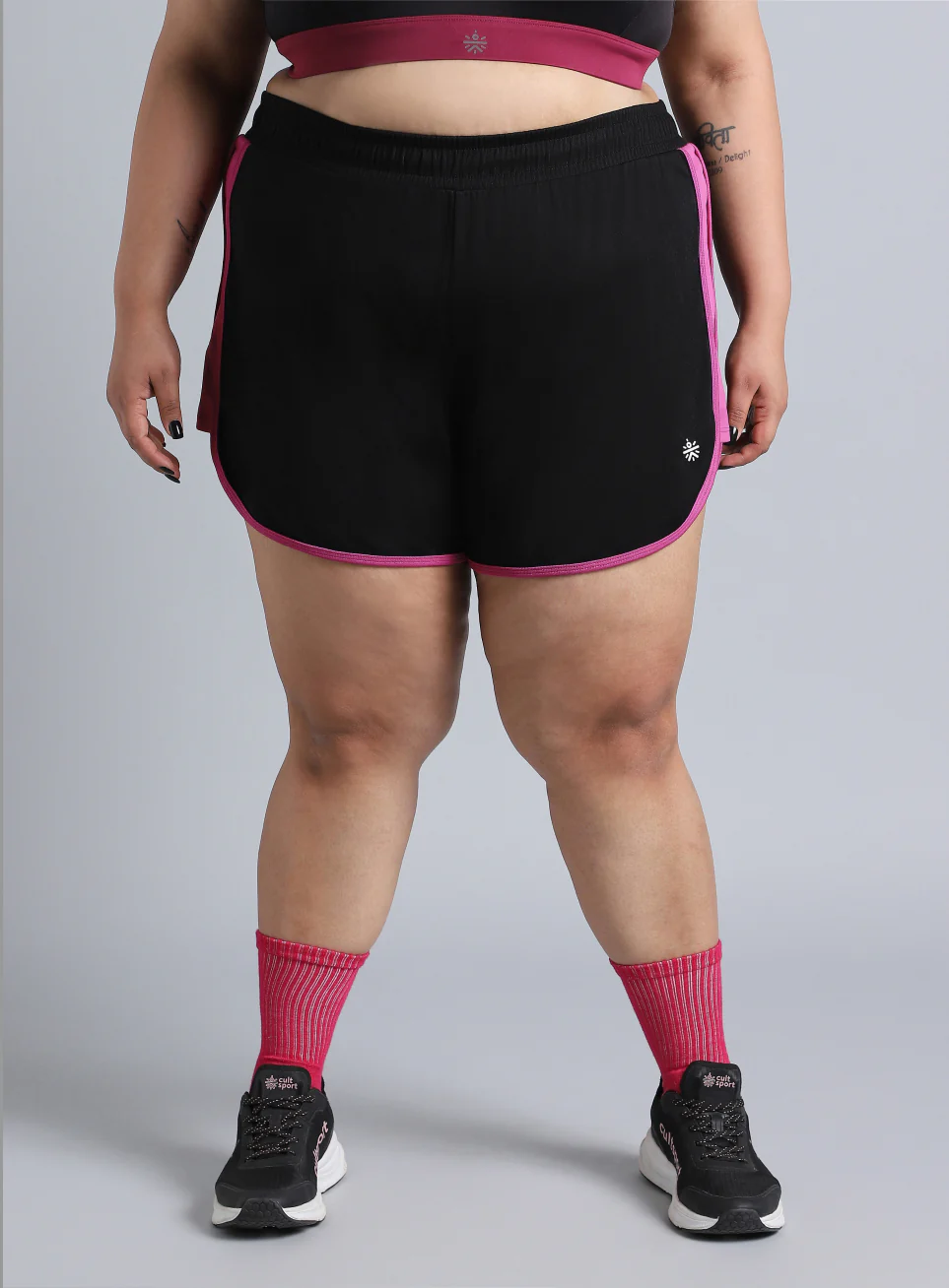 Women's Black Power Active Plus Size Shorts - Image 4
