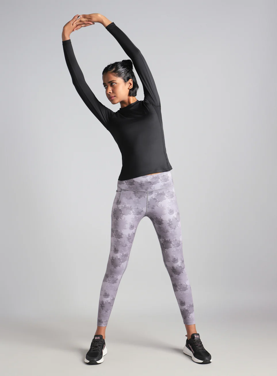 Women's Black Power Full Sleeve Compression T-shirt - Image 2