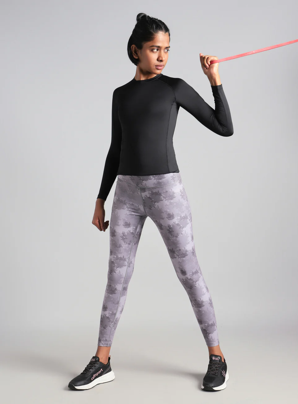 Women's Black Power Full Sleeve Compression T-shirt - Image 3