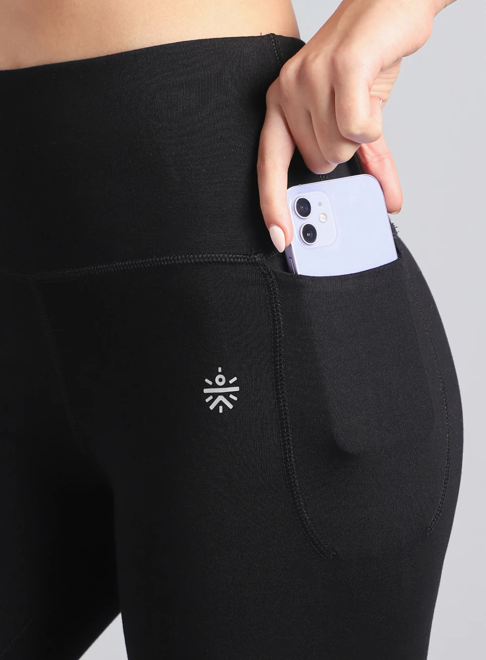 Women's Black Premium Cotton Training Tights - Image 8