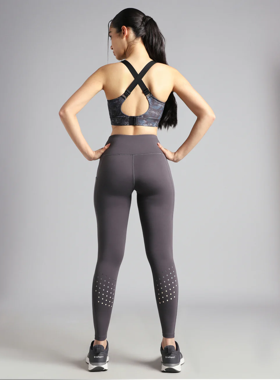 Women's Black Printed High Impact Training Bra - Image 2