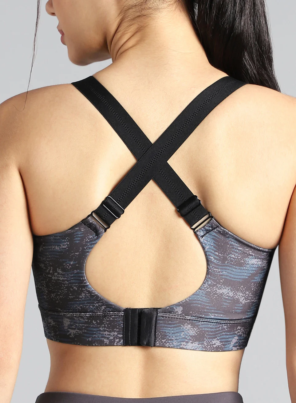 Women's Black Printed High Impact Training Bra - Image 8