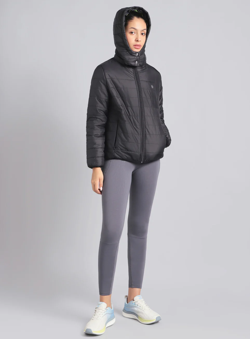 Women's Black Puffer Jacket - Image 3