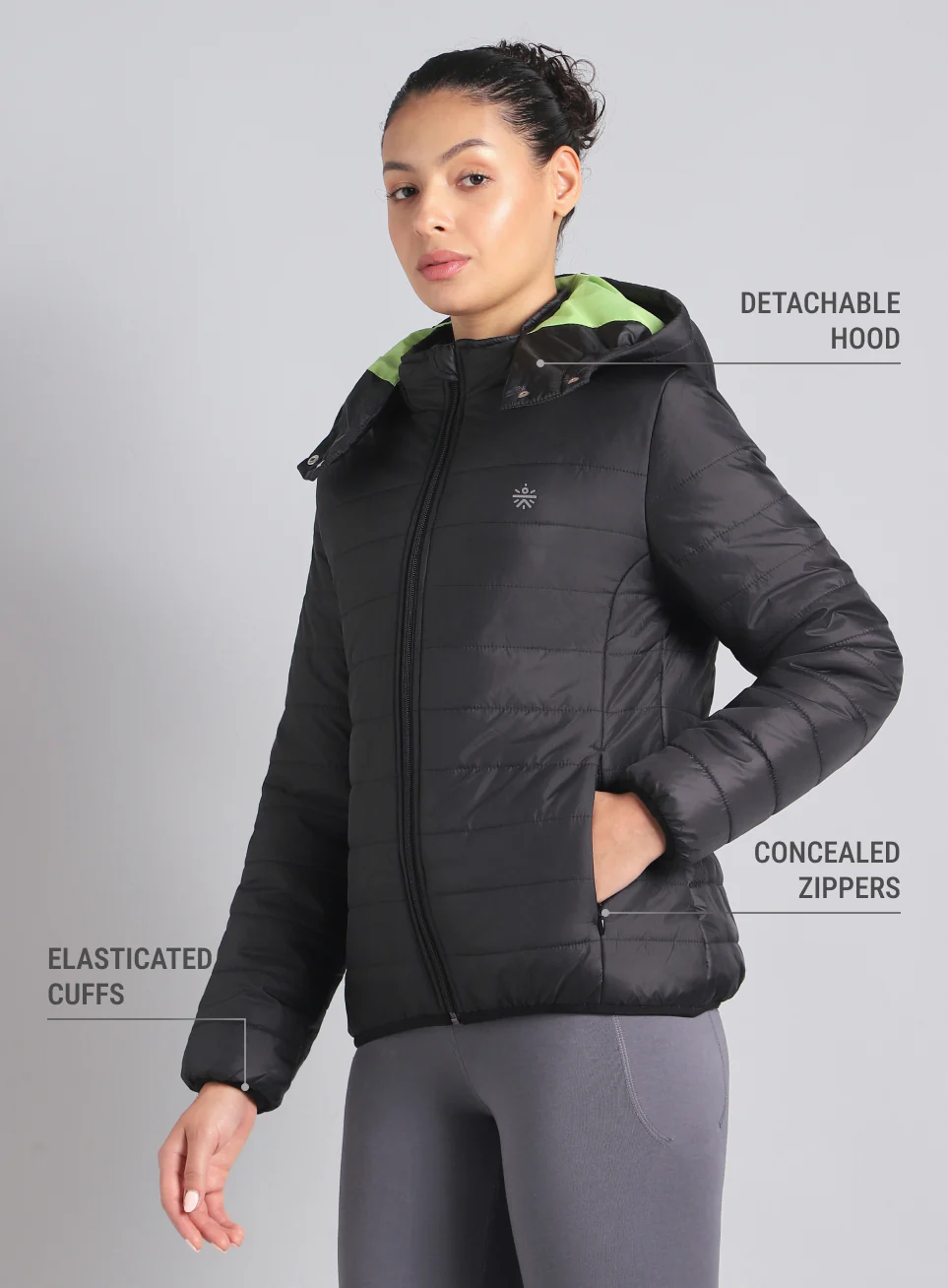 Women's Black Puffer Jacket - Image 5