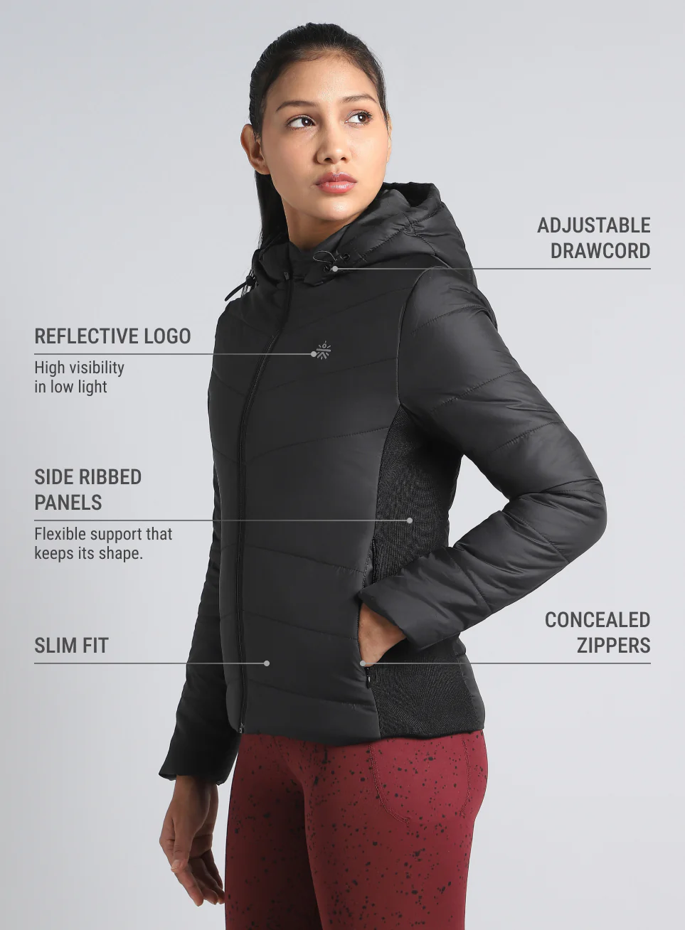 Women's Black Puffer Jacket - Image 5