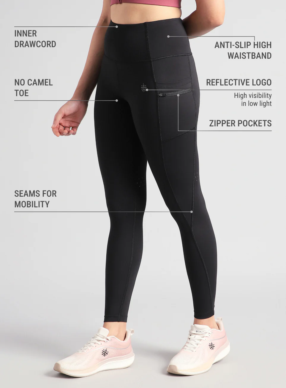 Women's Black Run Beyond COMFlex Tights - Image 5