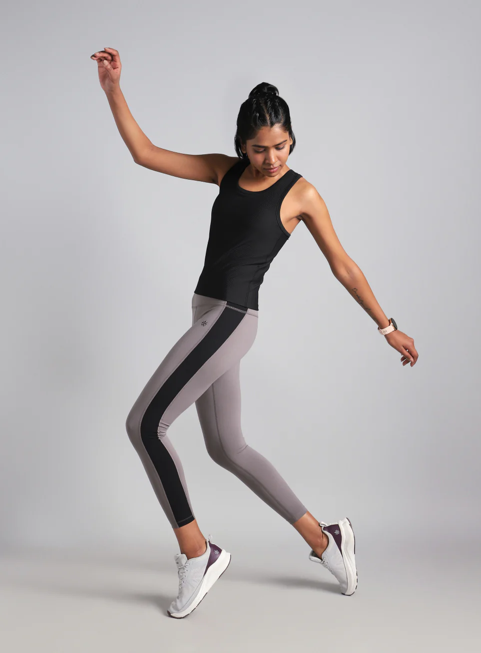 Women's Black Run Built-In Tank Sports Bra - Image 3