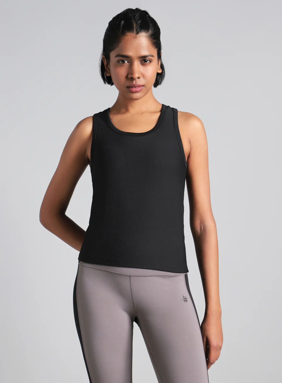 Women's Black Run Built-In Tank Sports Bra - Image 4
