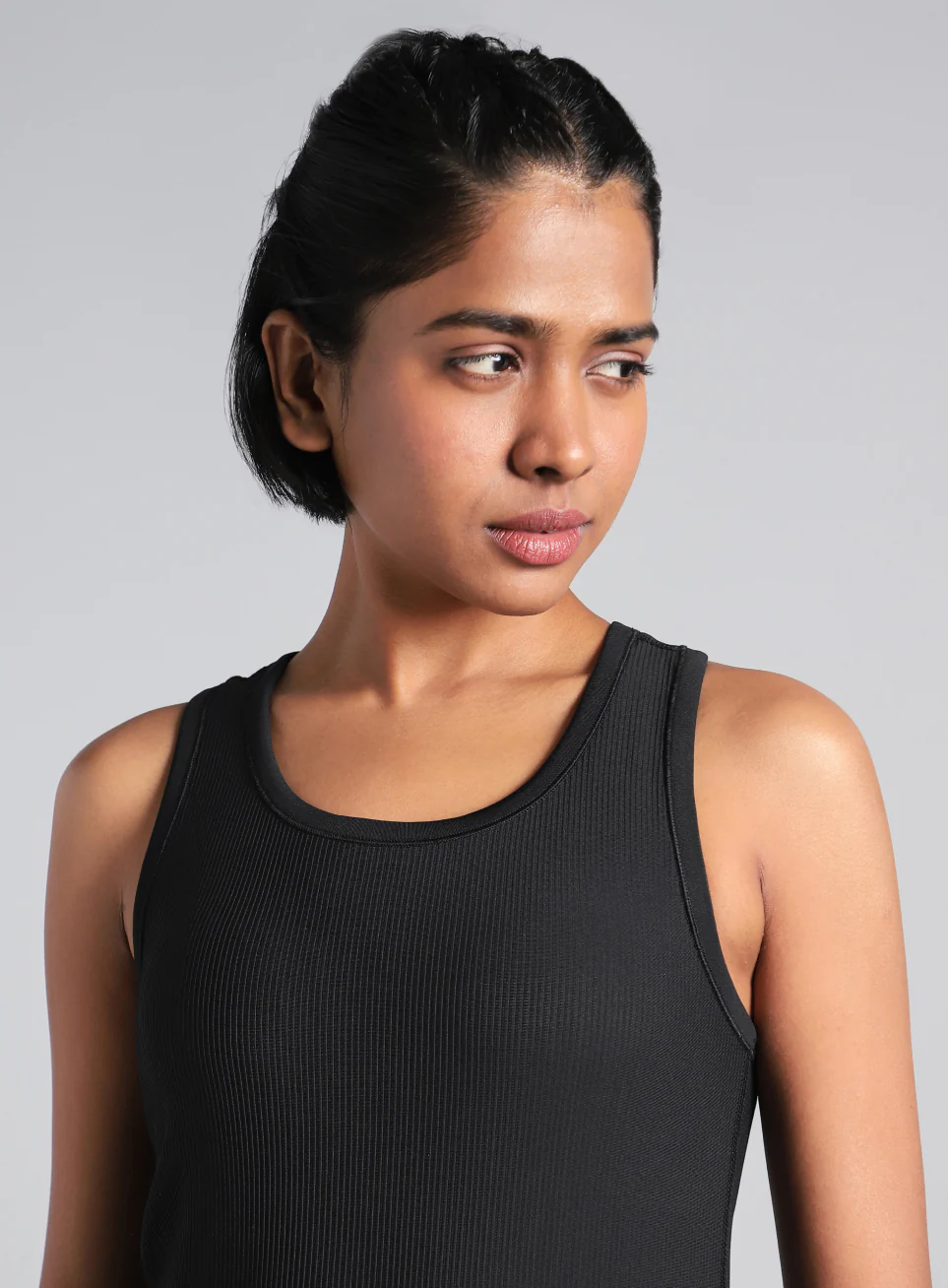 Women's Black Run Built-In Tank Sports Bra - Image 8