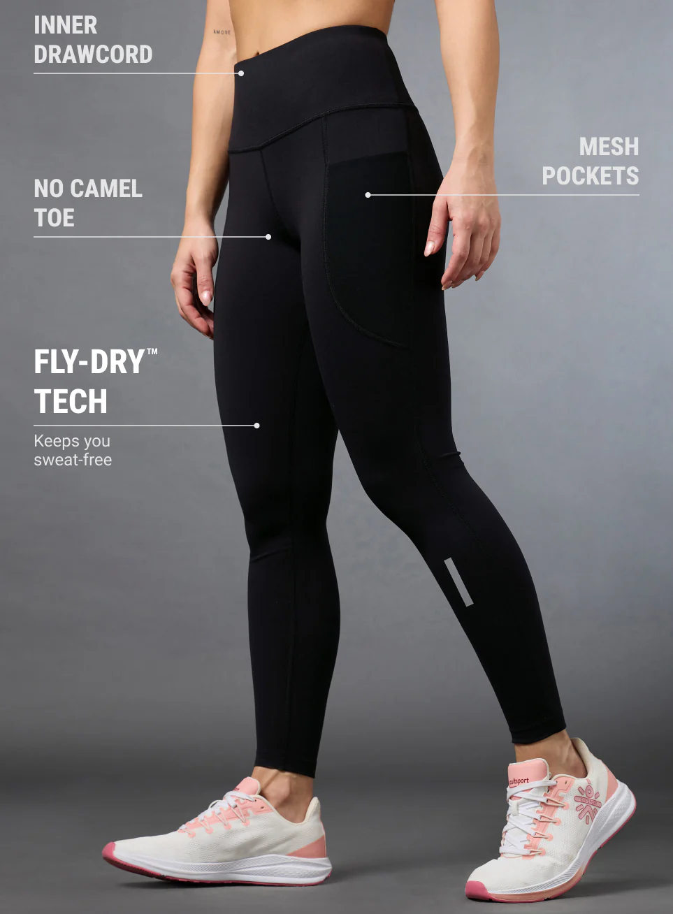 Women's Black Run Elevate COMFLex Tights - Image 5