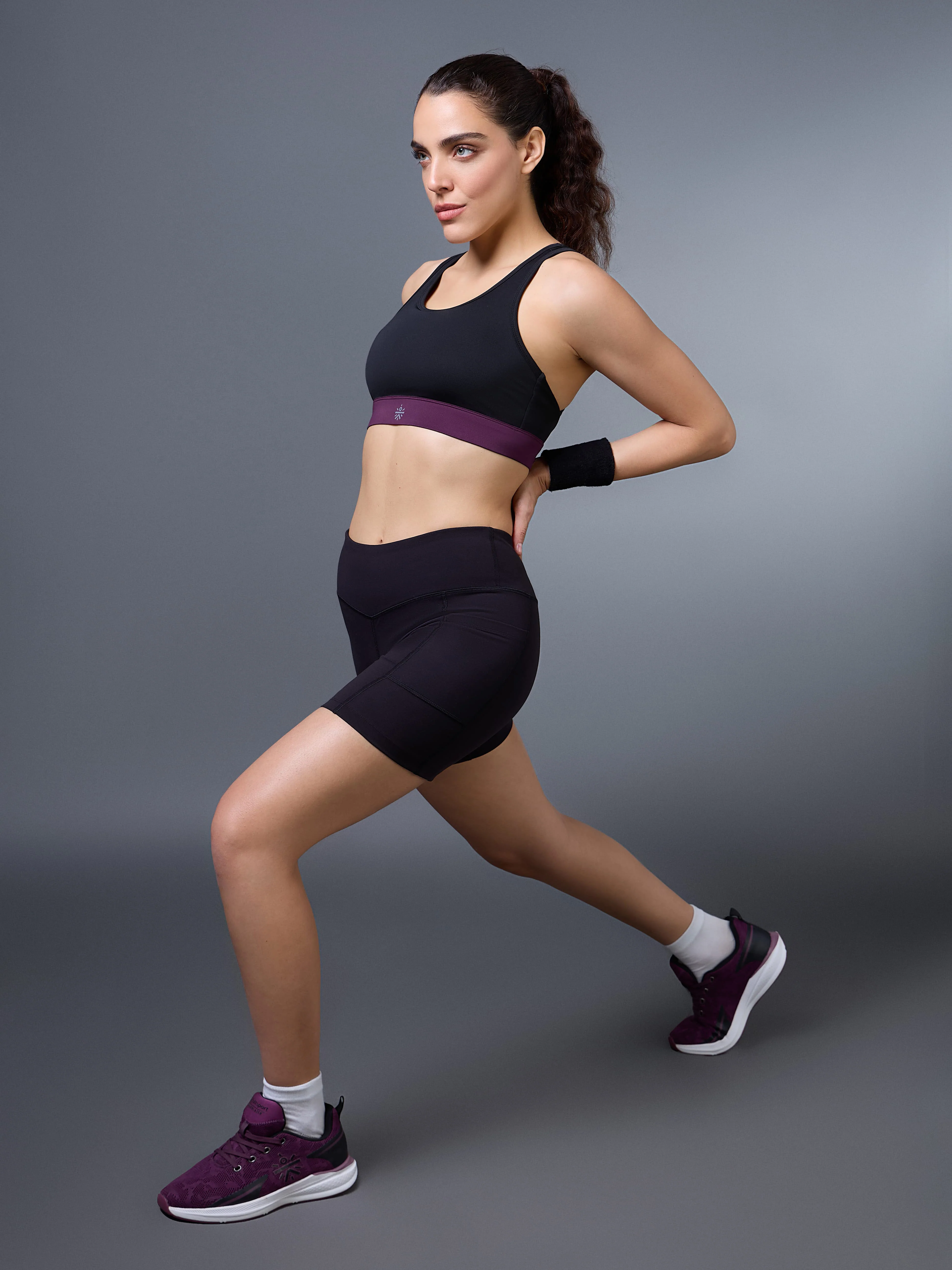 Women's Black Run Forward High Support Bra - Image 2