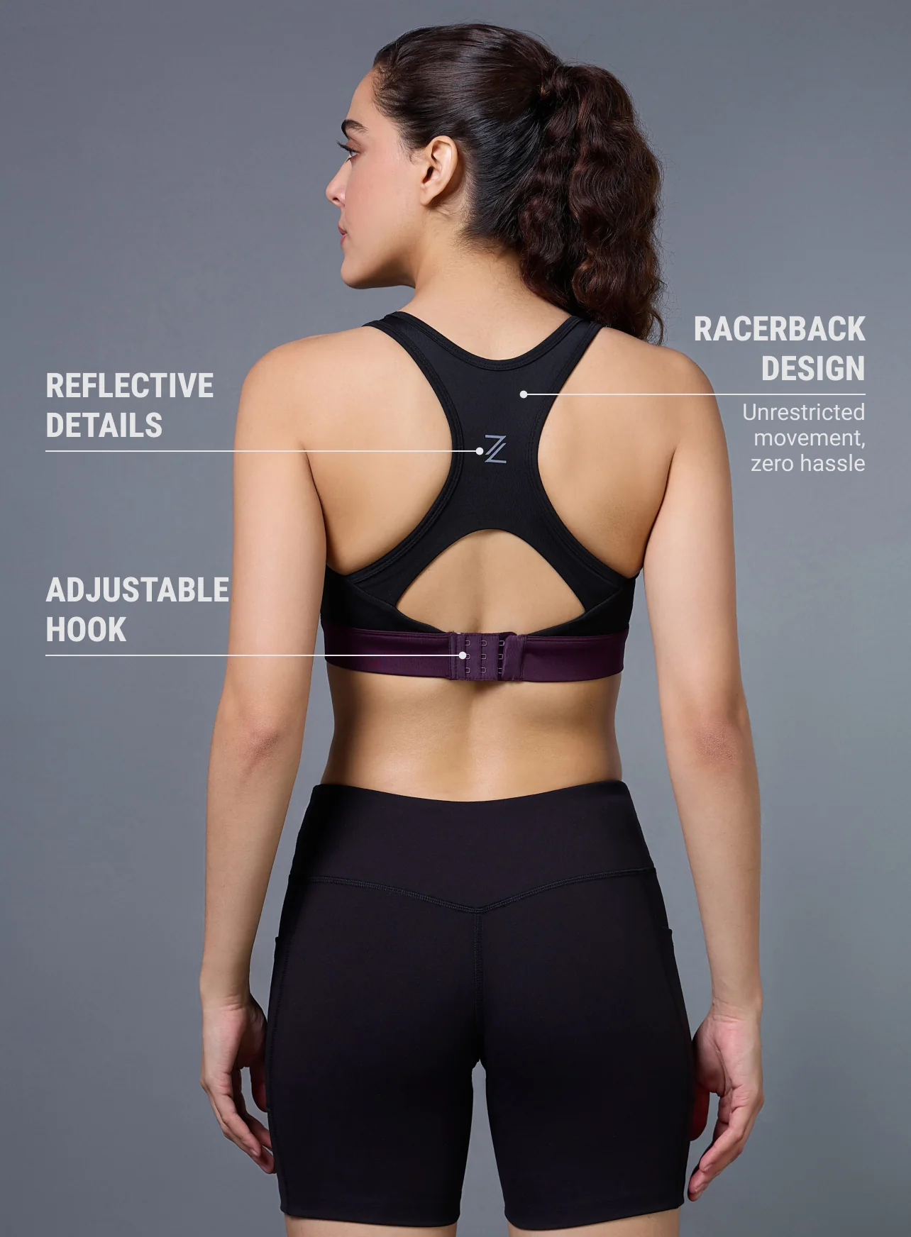 Women's Black Run Forward High Support Bra - Image 6