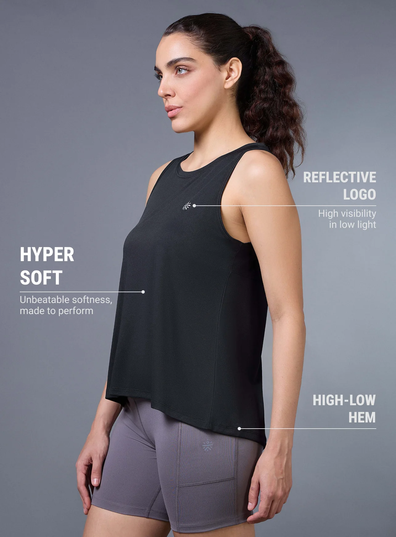 Women's Black Run Forward Tank - Image 5