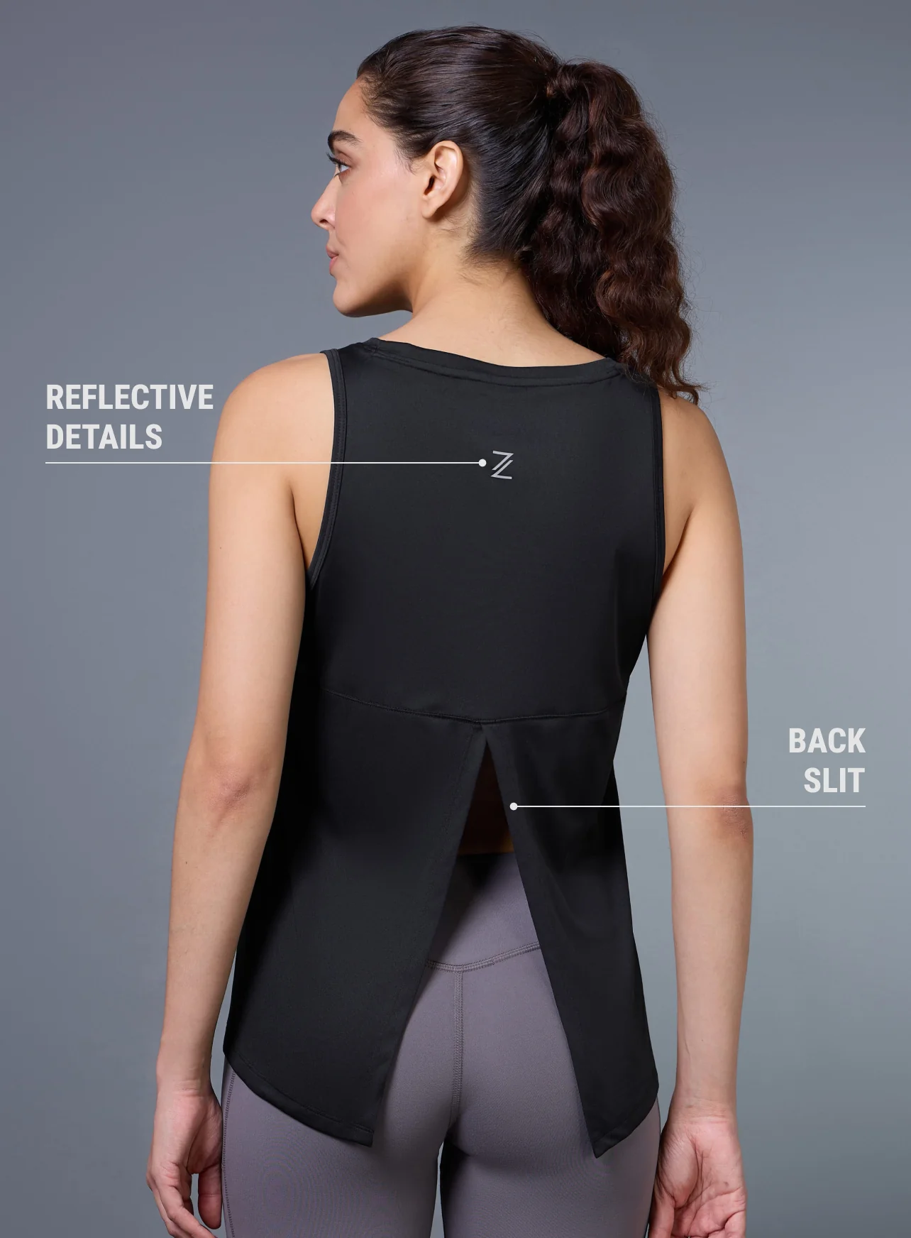 Women's Black Run Forward Tank - Image 6