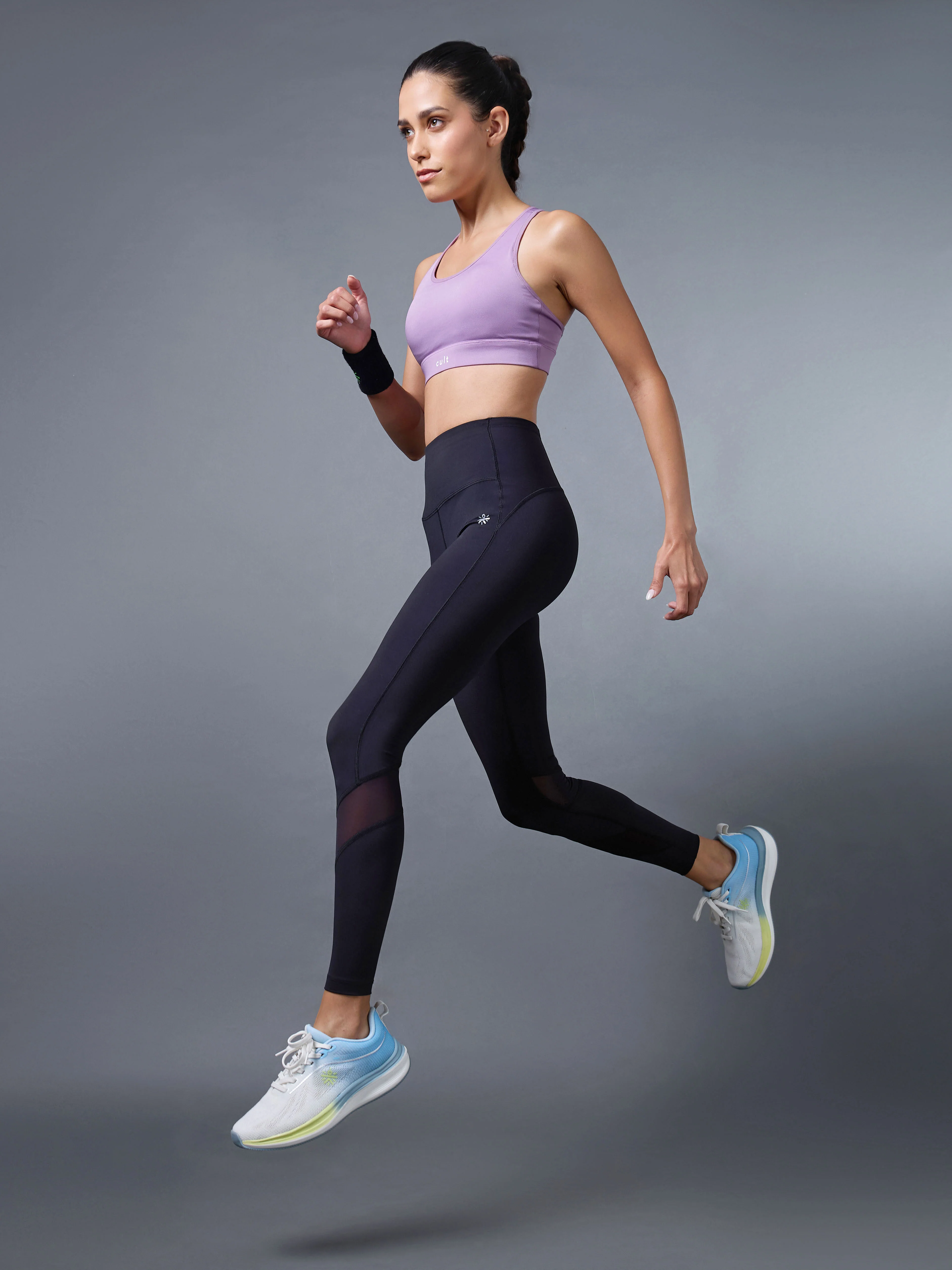 Women's Black Run Forward Tights - Image 3
