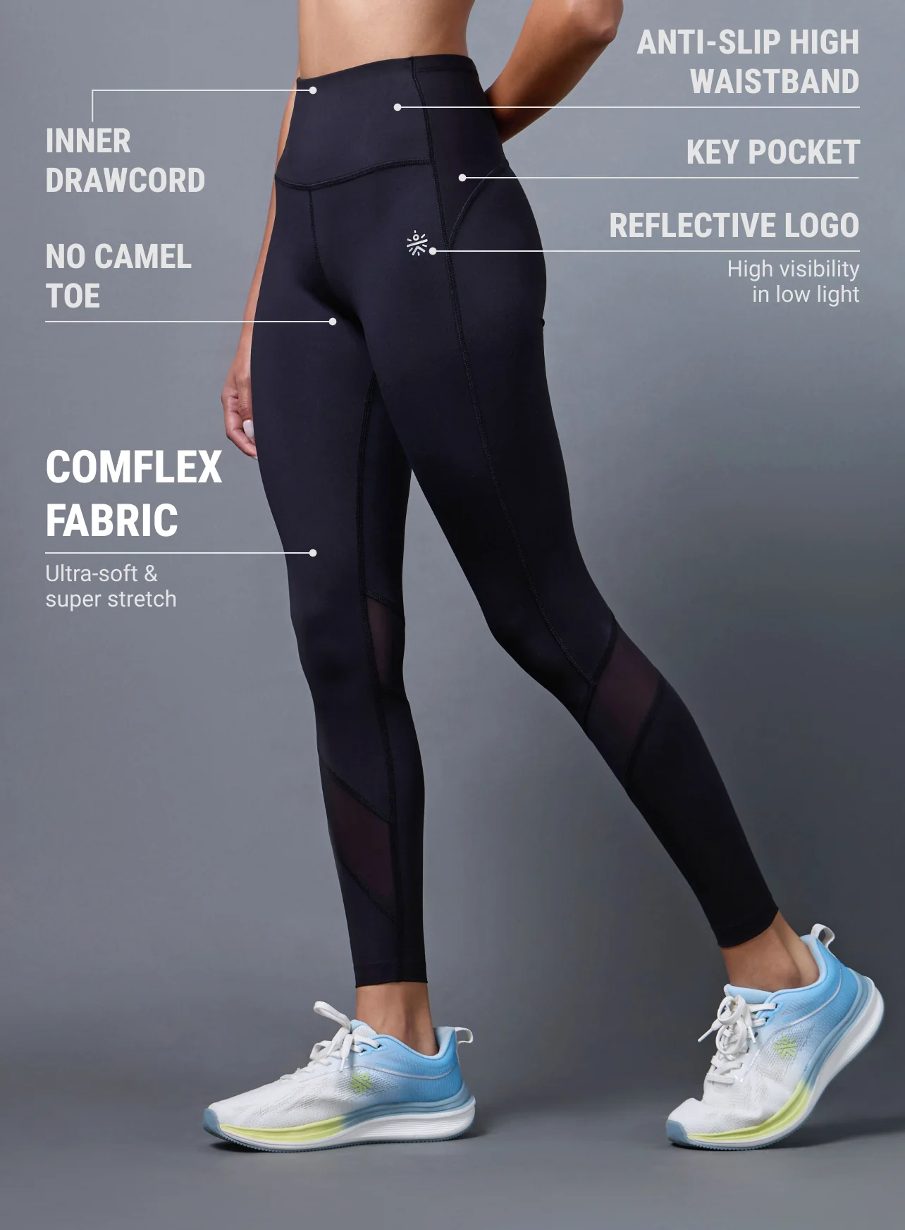 Women's Black Run Forward Tights - Image 5