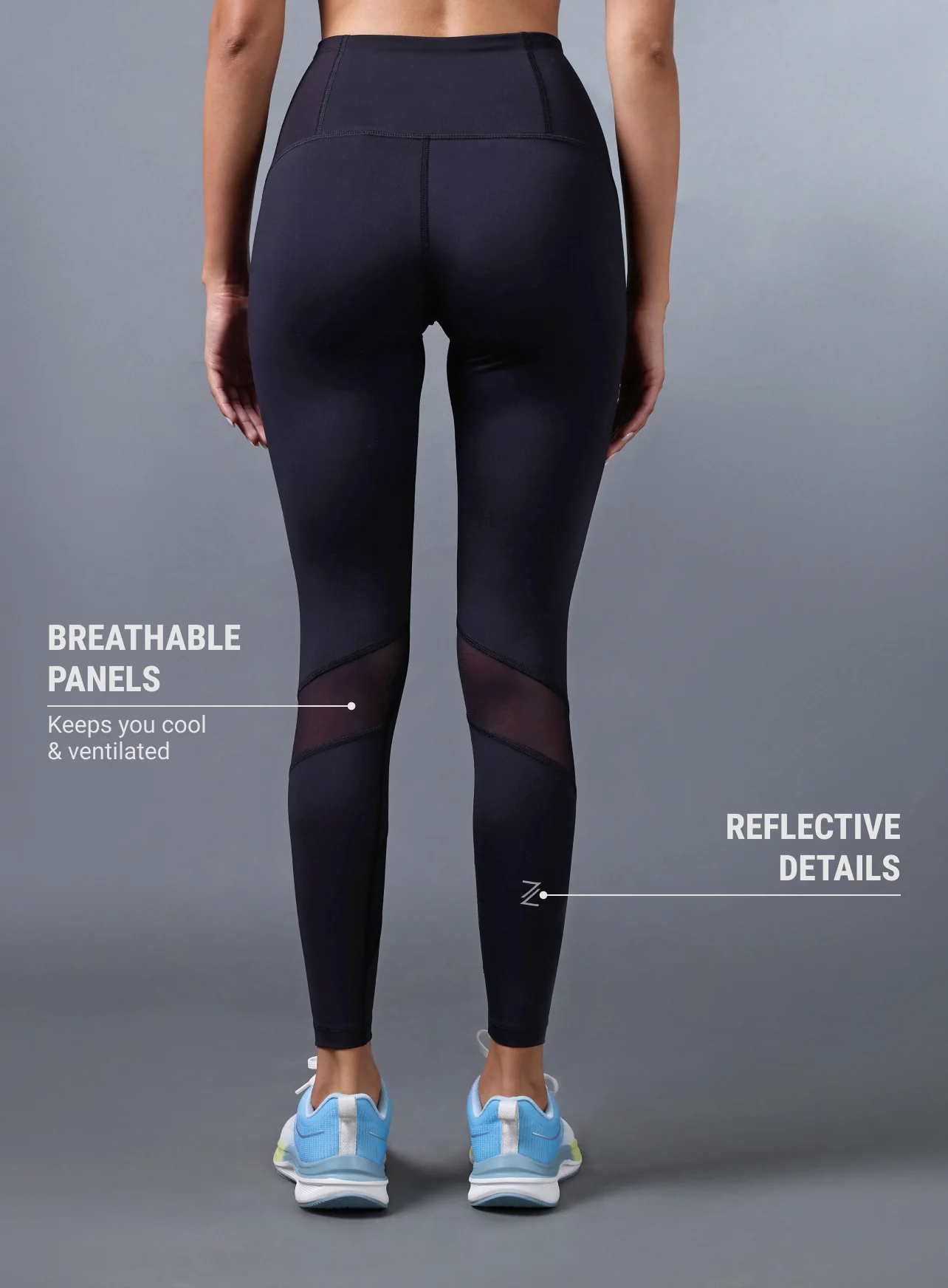 Women's Black Run Forward Tights - Image 6