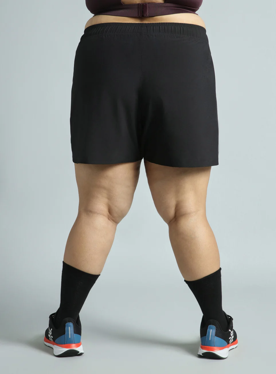 Women's Black Running Essential Plus Size Shorts - Image 6