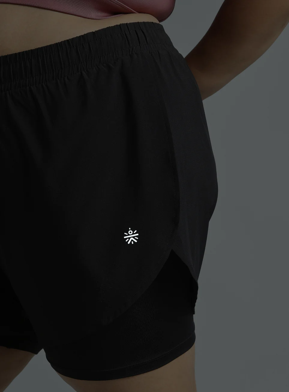 Women's Black Running Essential Plus Size Built in Shorts - Image 8