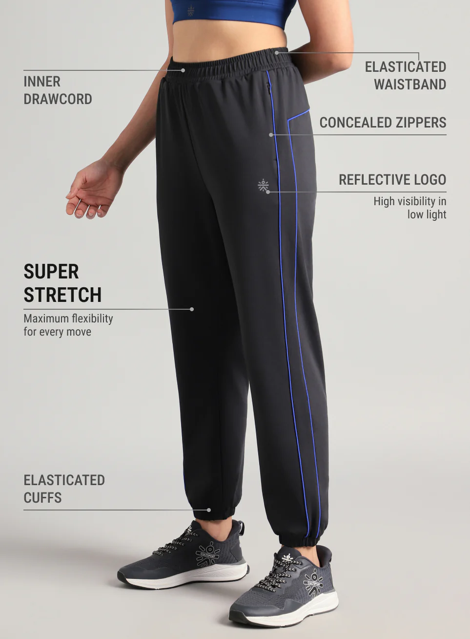 Women's Black Running Pro Joggers - Image 5