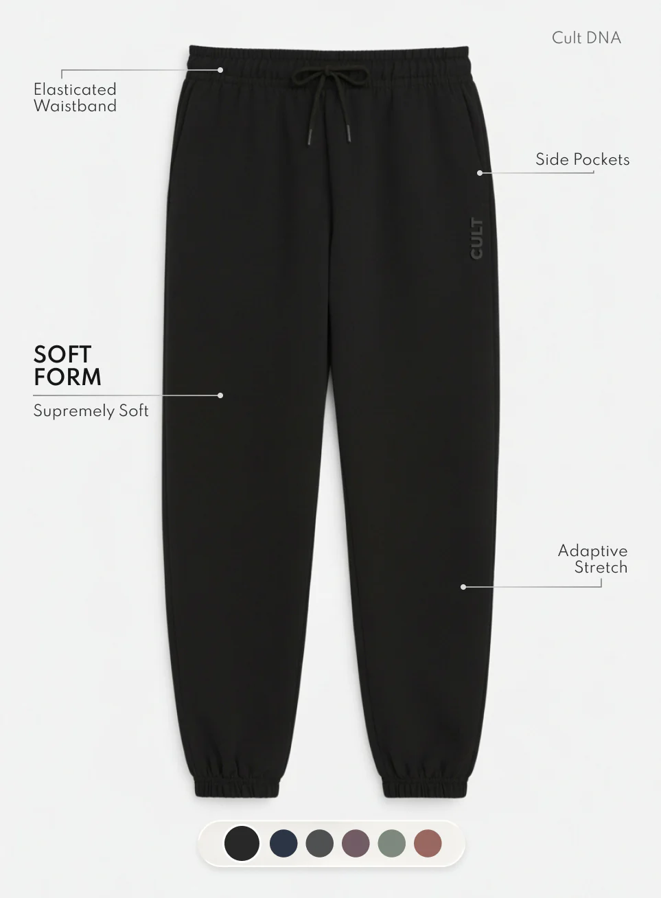 Women's Black Soft Form Classic Joggers - Image 4