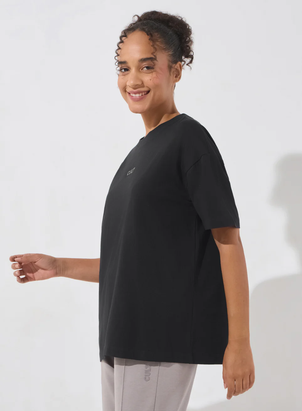 Women's Black Soft Form Comfort Oversized T-shirt - Image 5
