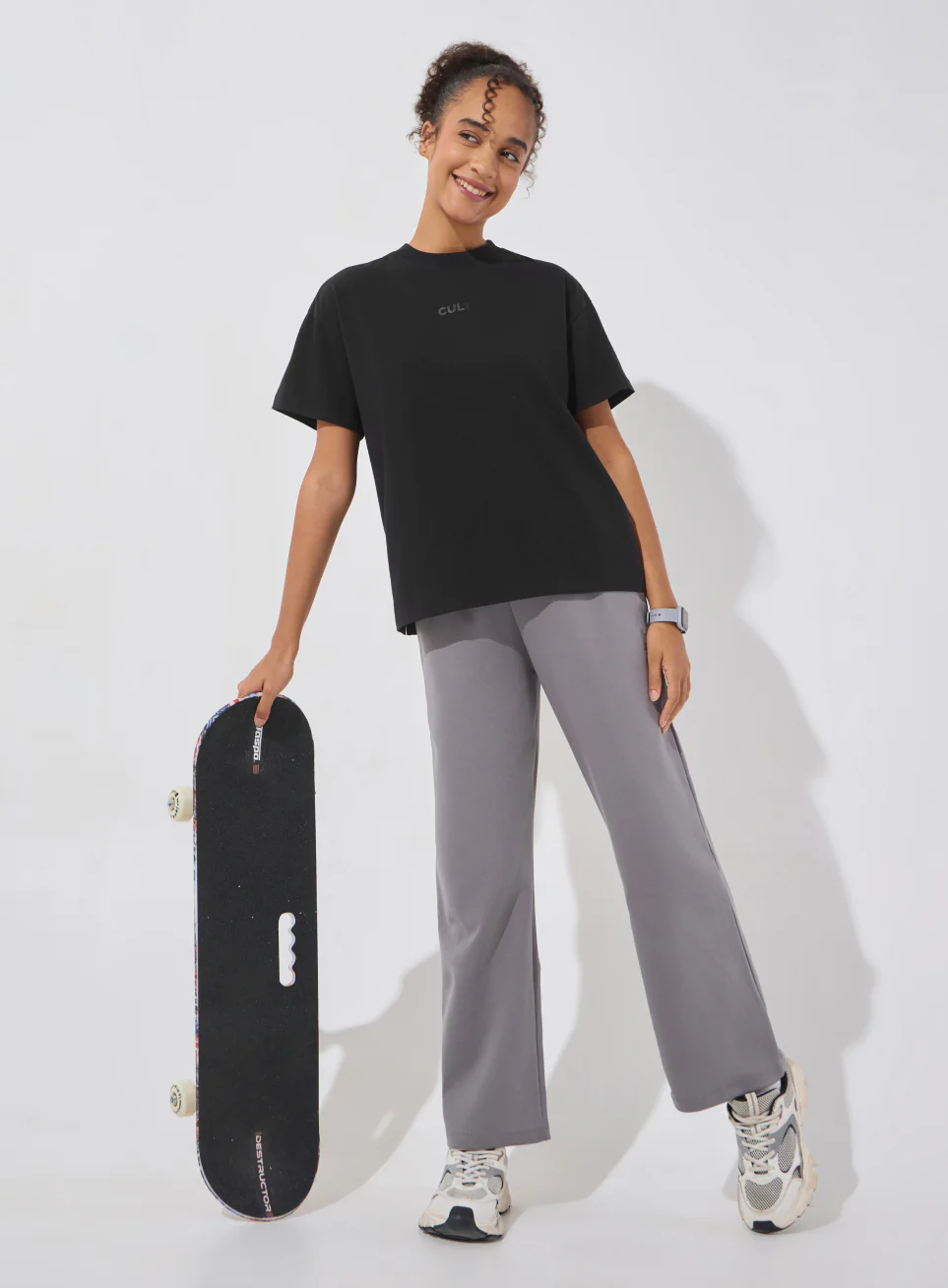 Women's Black Soft Form Easy Fit Everyday T-shirt - Image 2