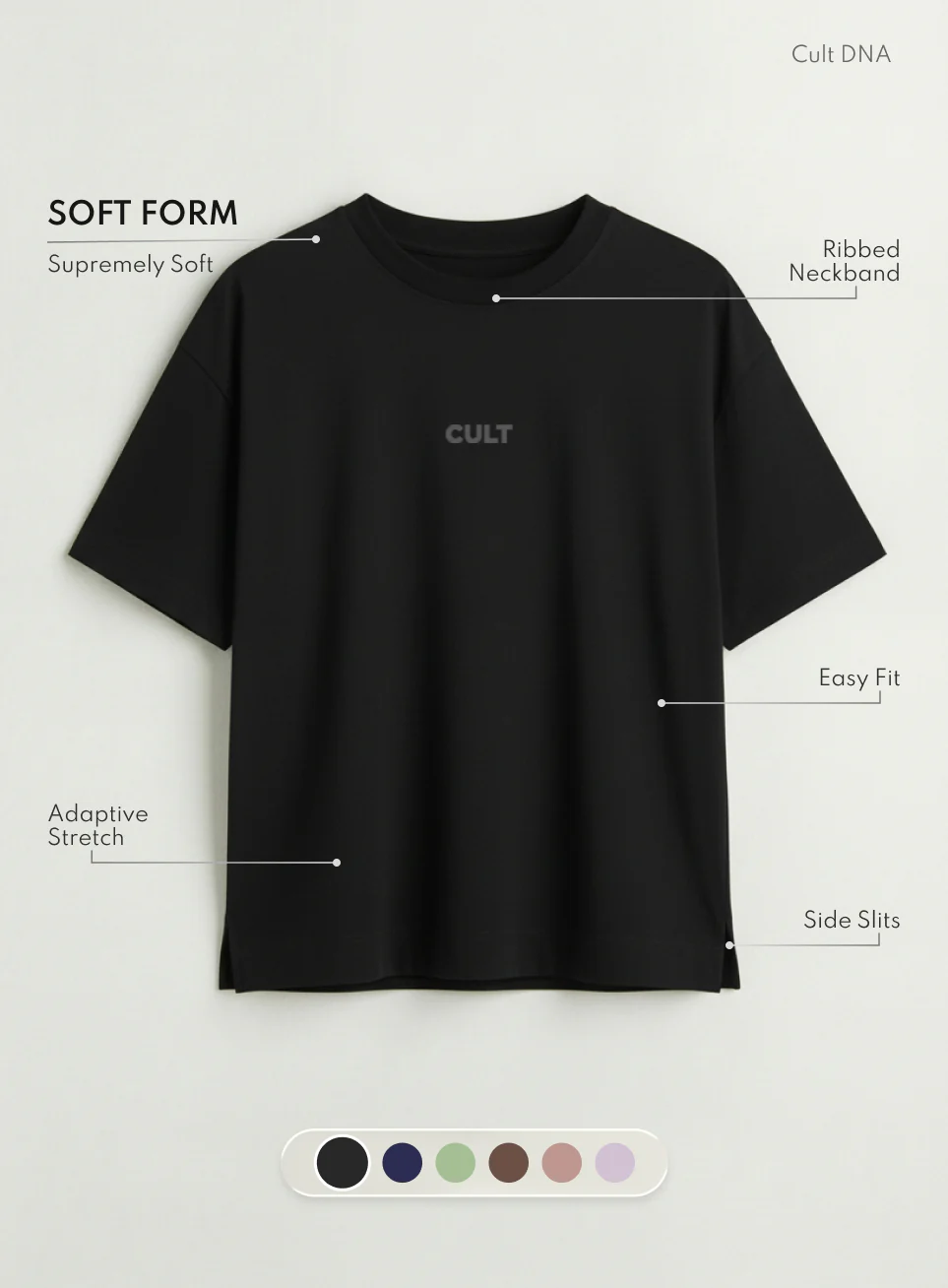 Women's Black Soft Form Easy Fit Everyday T-shirt - Image 4