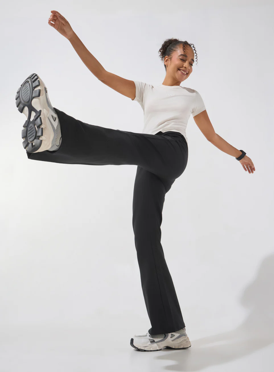 Women's Black Soft Form Flow Flared Pants - Image 2