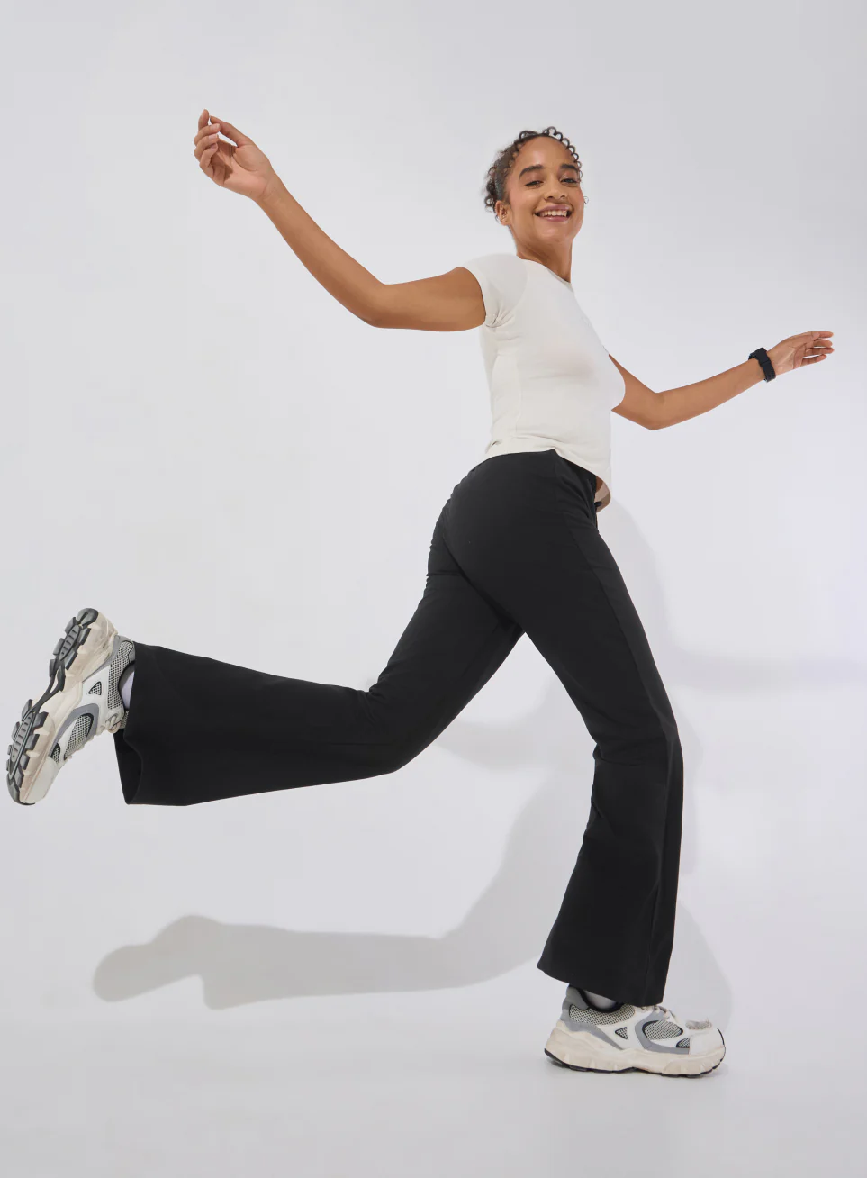 Women's Black Soft Form Flow Flared Pants - Image 3