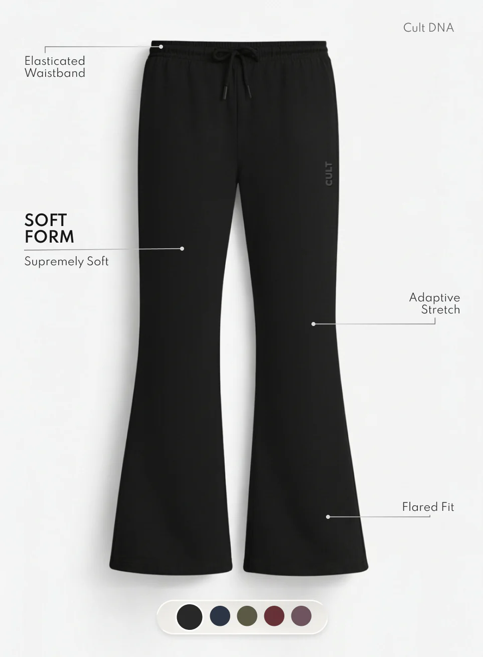 Women's Black Soft Form Flow Flared Pants - Image 4
