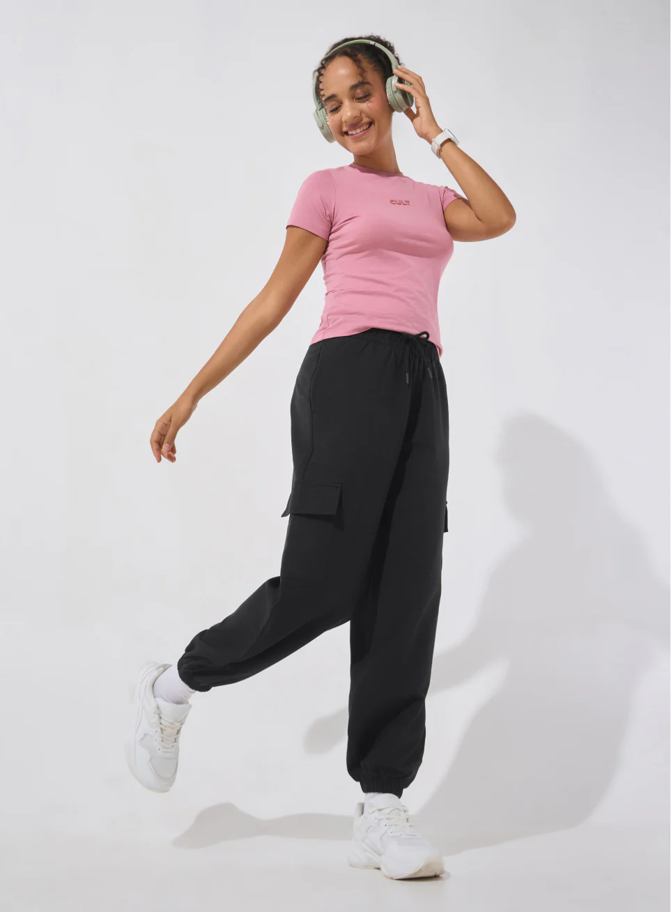 Women's Black Soft Form Loose Fit Joggers - Image 2